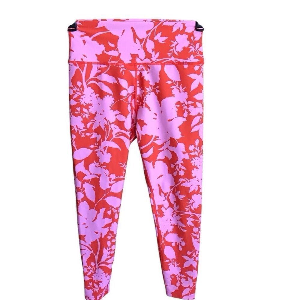 Sage collective size M leggings yoga pants pink red floral colorful leggings